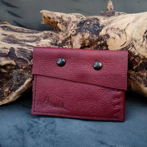 Portefeuille Rouge/noir/taupe