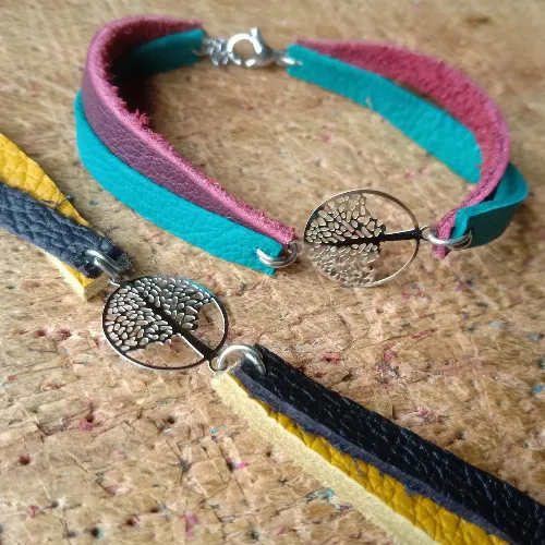 Bracelet en cuir Arbre de vie
