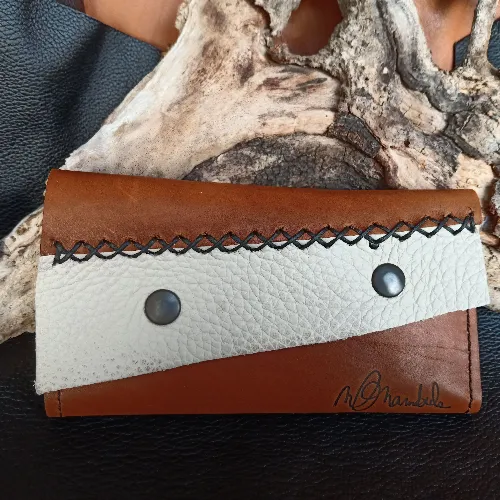 Blague &agrave; tabac Marron/Blanc cr&ecirc;me